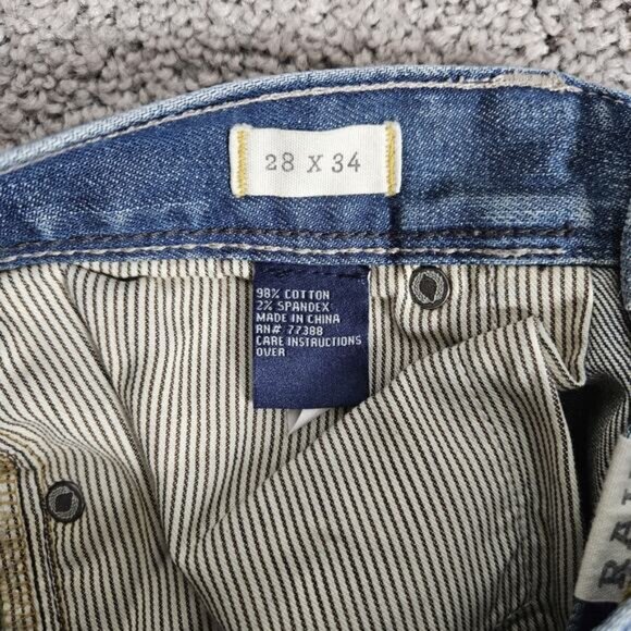Madewell Jeans Womens 30X27.5 (Tag 28X34) Blue Rail Straight Grunge Boho - Picture 5 of 11